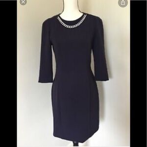 H&M Classic Black Mini Dress Black Bodycon 4-6 New
